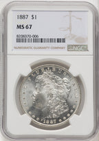 1887 Morgan Dollar NGC MS67