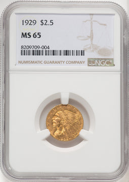 1929 $2.50 Indian Quarter Eagle NGC MS65 (766917004)