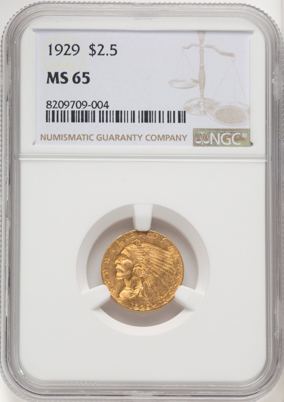 1929 $2.50 Indian Quarter Eagle NGC MS65 (766917004)