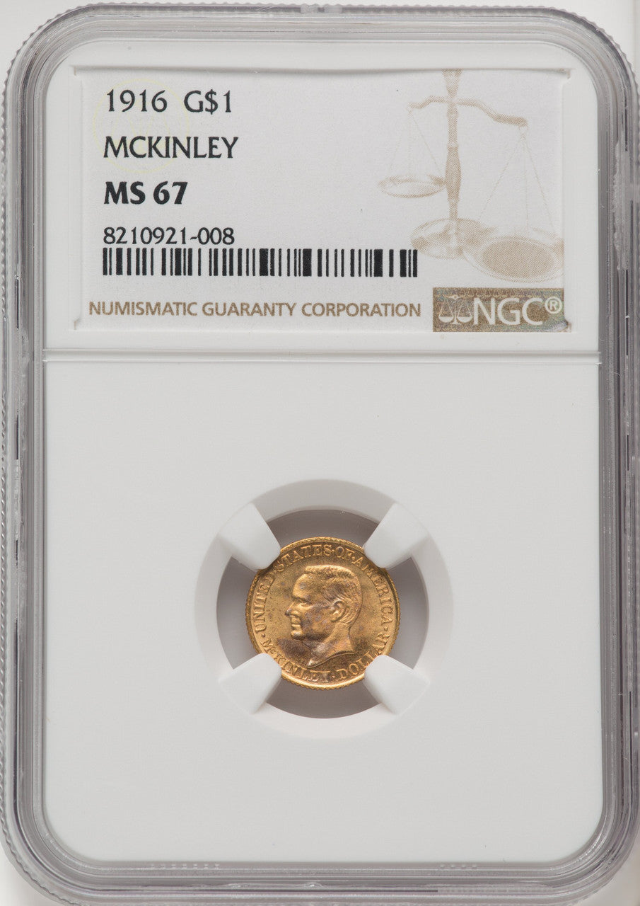 1916 G$1 McKinley Commemorative Gold NGC MS67 (769927021)