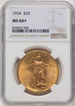 1924 $20 Saint Saint-Gaudens Double Eagle NGC MS66+ (768421004)