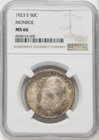 1923-S 50C Monroe Commemorative Silver NGC MS66 (770048033)