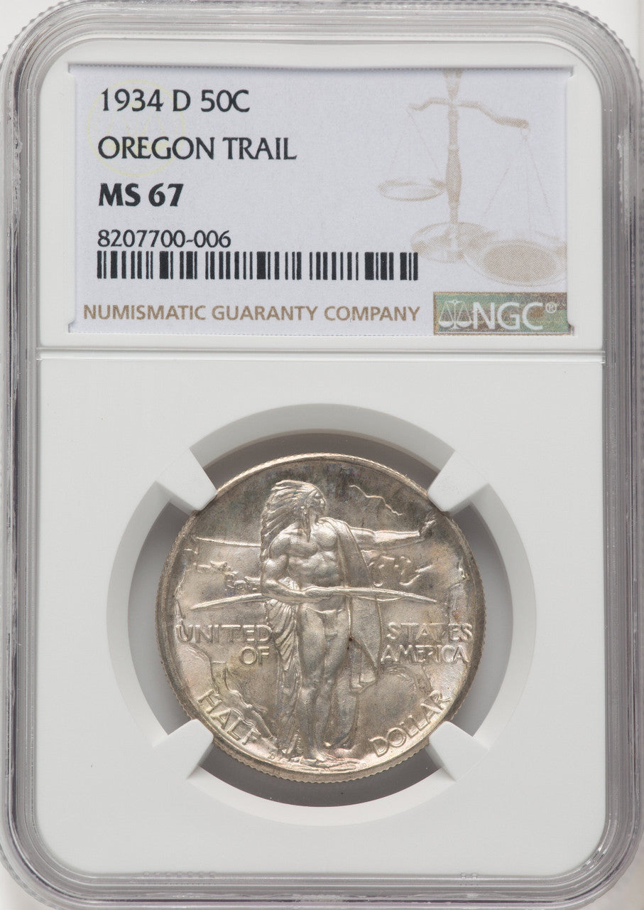 1934-D 50C Oregon Commemorative Silver NGC MS67 (769907022)