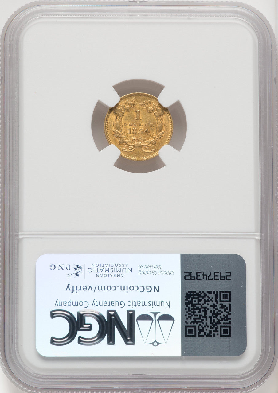 1854 G$1 Type Two Gold Dollar NGC AU55 (519216027)
