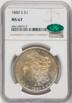1880-S CAC Morgan Dollar NGC MS67