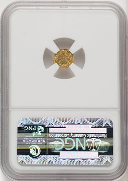 1876 Indian Ocatagonal 25 Cents BG-799 At Least High R.6 California Fractional Gold NGC MS64