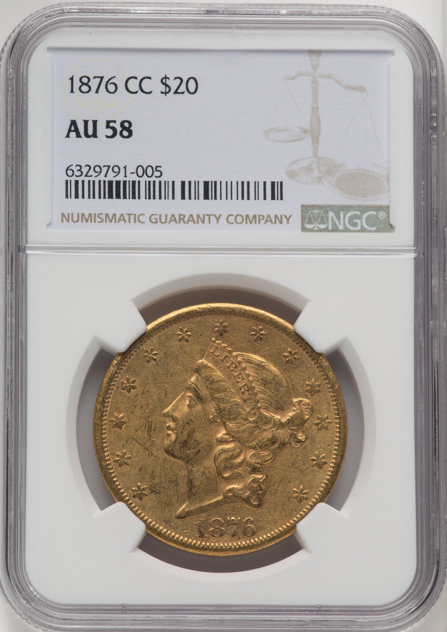 1876-CC $20 Liberty Double Eagle NGC AU58 (769947049)