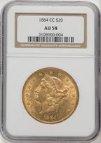 1884-CC $20 Liberty Double Eagle NGC AU58 (769904059)
