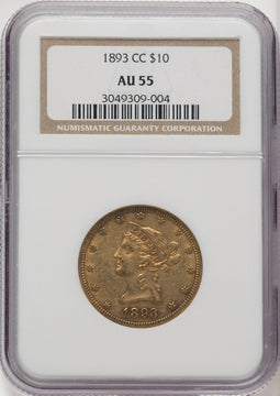 1893-CC $10 Liberty Eagle NGC AU55