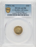 1831-34 C. Bechtler Dollar 30G. Territorial Gold PCGS AU58