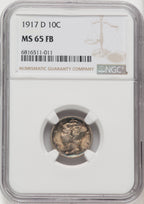 1917-D 10C FB Mercury Dime NGC MS65 (769947007)