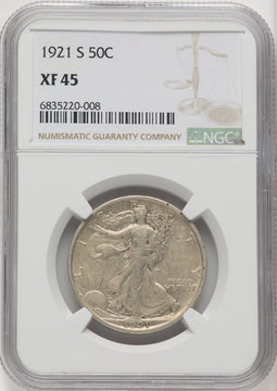 1921-S 50C Walking Liberty Half Dollar NGC XF45 (769947012)