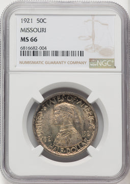 1921 50C Missouri Commemorative Silver NGC MS66 (769947025)