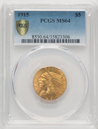 1915 $5 Indian Half Eagle PCGS MS64 (769947037)