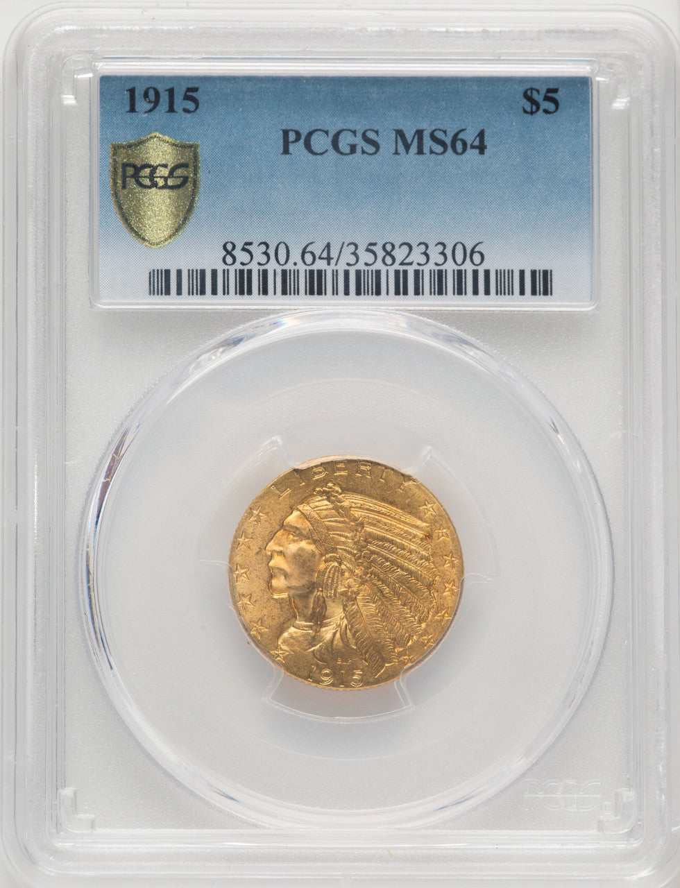 1915 $5 Indian Half Eagle PCGS MS64 (769947037)