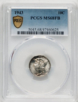 1943 10C FB Mercury Dime PCGS MS68 (769947009)
