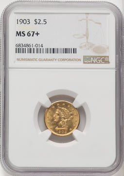 1903 $2.50 Liberty Quarter Eagle NGC MS67+ (769947032)