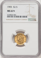 1905 $2.50 Liberty Quarter Eagle NGC MS67+ (769947033)