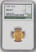 1907 $2.50 Liberty Quarter Eagle NGC MS67+