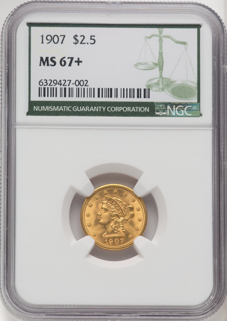 1907 $2.50 Liberty Quarter Eagle NGC MS67+