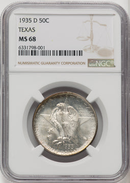 1935-D 50C Texas Commemorative Silver NGC MS68 (769947028)