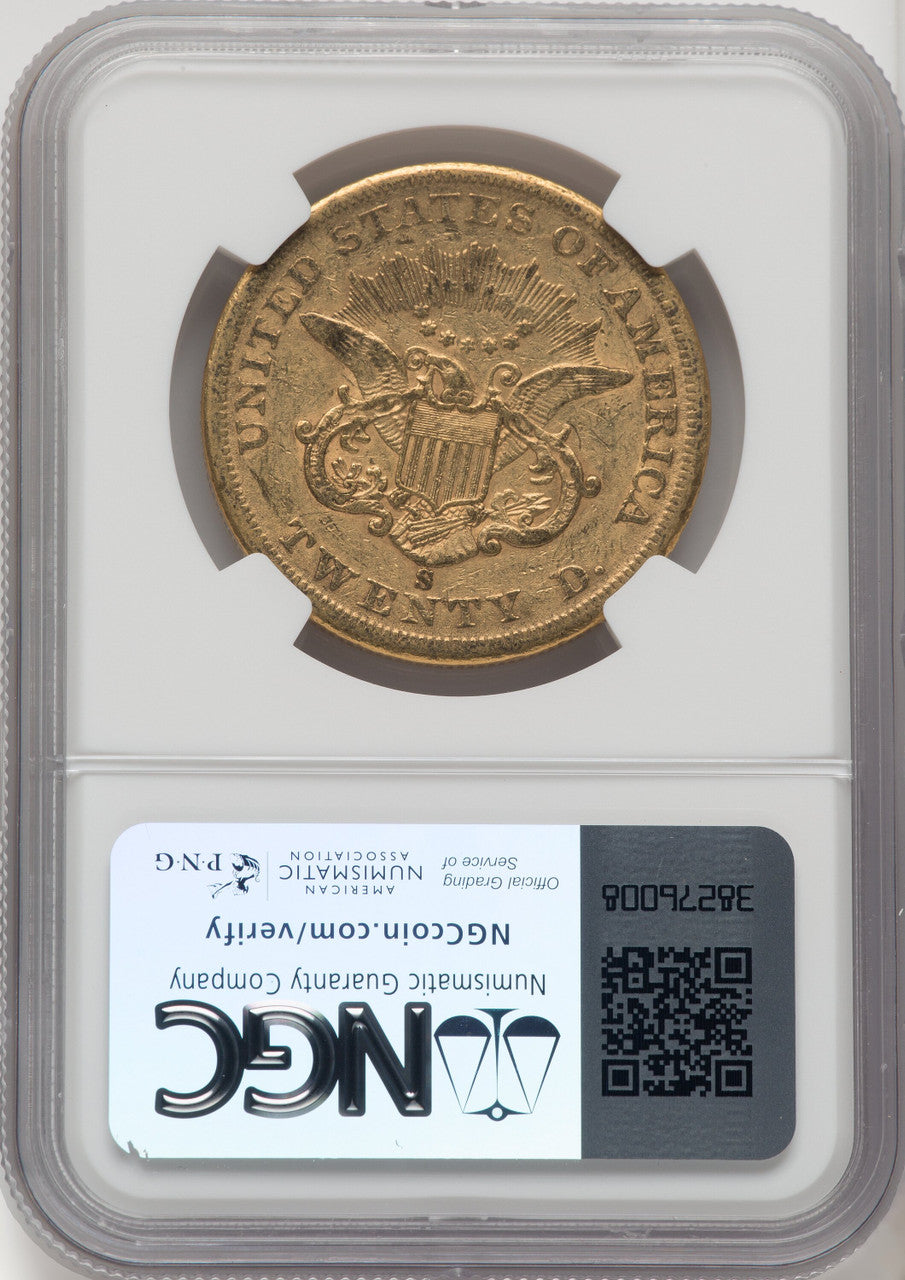 1860-S $20 Liberty Double Eagle NGC AU55 (769947048)