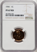 1941 1C RD Proof Lincoln Cent NGC PR67 (769947069)