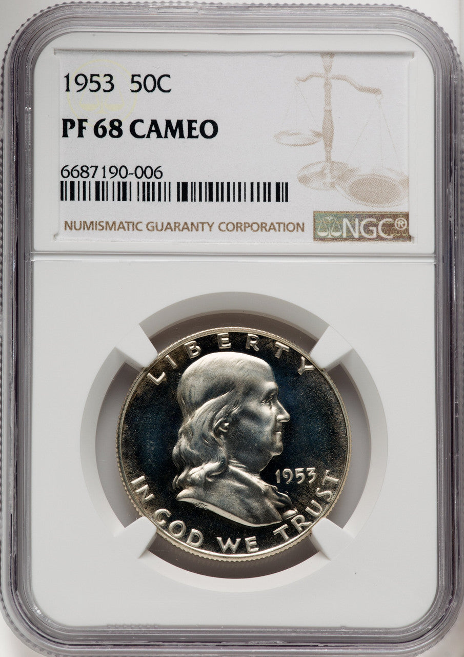1953 50C CA Proof Franklin Half Dollar NGC PR68 (769947078)