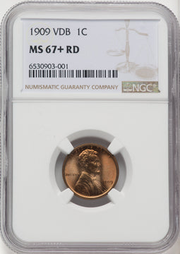 1909 1C VDB RD Lincoln Cent NGC MS67+ (769947068)