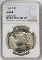 1925-S Peace Dollar NGC MS64