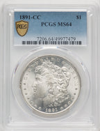 1891-CC Morgan Dollar PCGS MS64 (769223045)