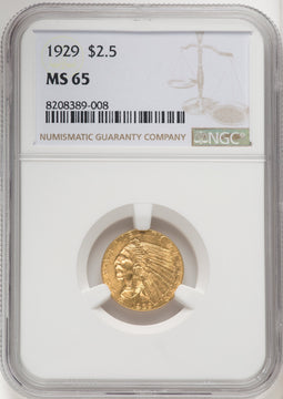 1929 $2.50 Indian Quarter Eagle NGC MS65 (769300010)