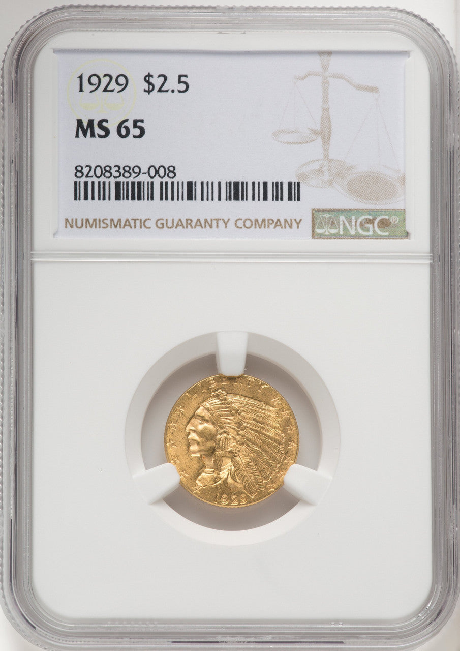 1929 $2.50 Indian Quarter Eagle NGC MS65 (769300010)