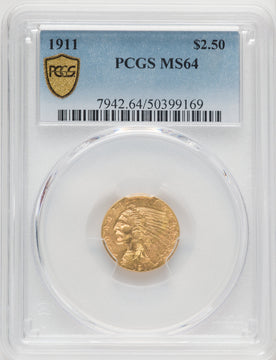 1911 $2.50 Indian Quarter Eagle PCGS MS64 (770318014)