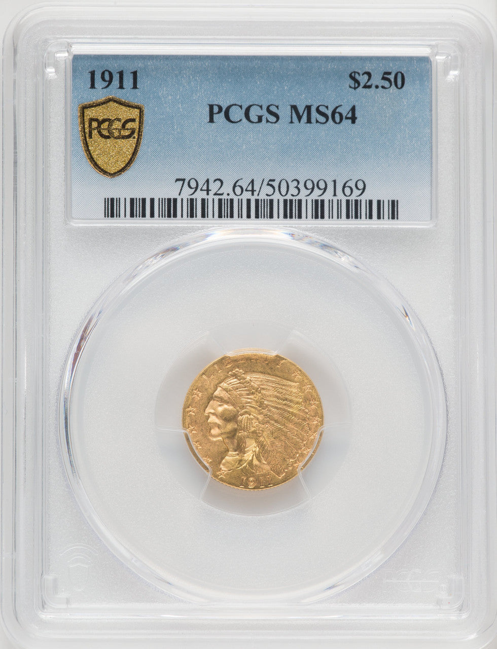 1911 $2.50 Indian Quarter Eagle PCGS MS64 (770318014)