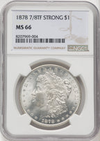 1878 7/8TF STRONG Morgan Dollar NGC MS66