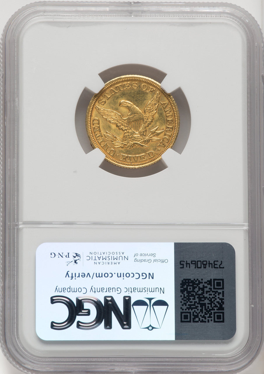 1847 $5 Liberty Half Eagle NGC MS62