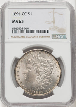 1891-CC Morgan Dollar NGC MS63