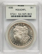 1896 DM Morgan Dollar PCGS MS64