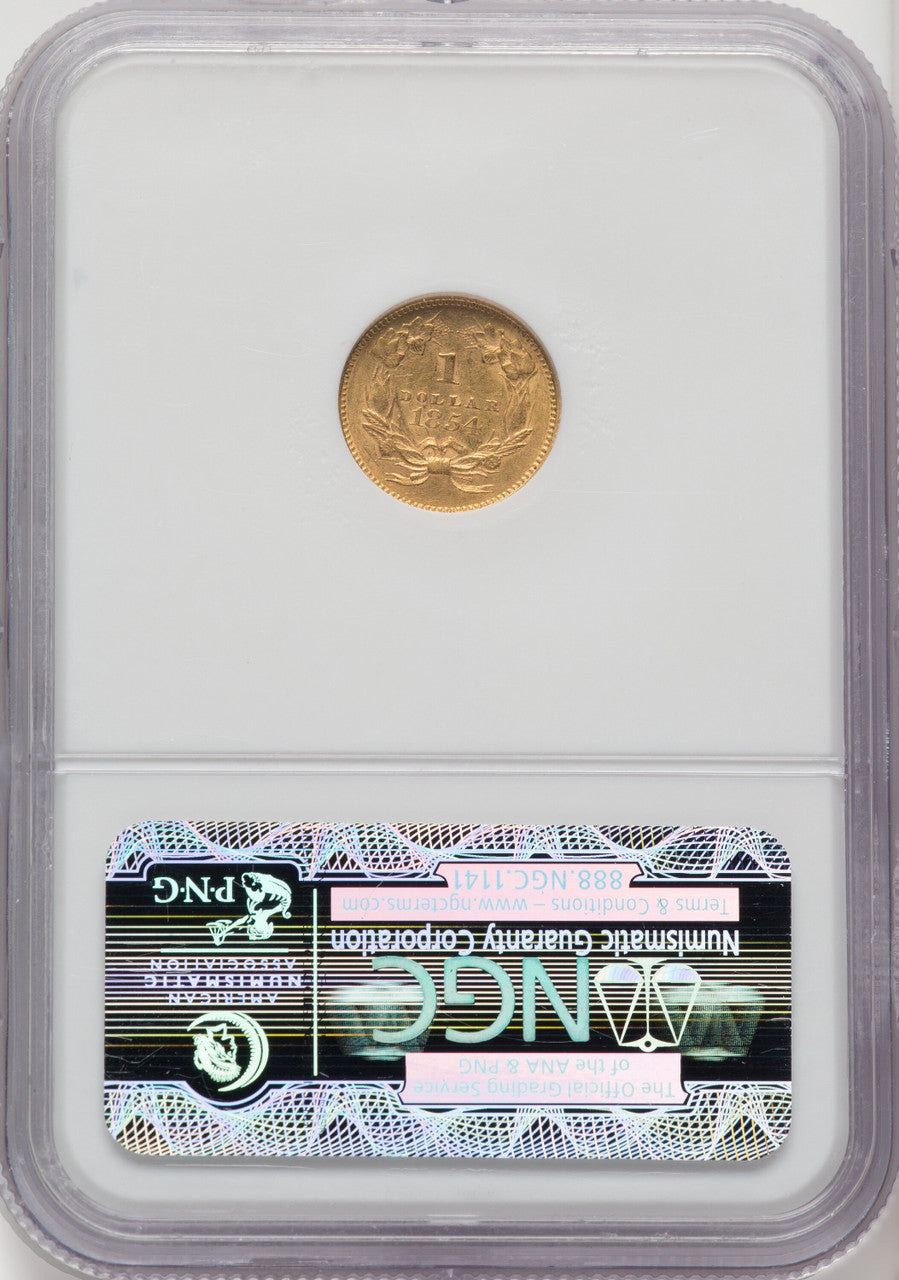 1854 G$1 Type Two Gold Dollar NGC AU55 (770051062)