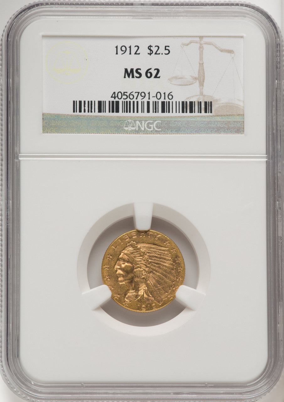 1912 $2.50 Indian Quarter Eagle NGC MS62 (770051069)