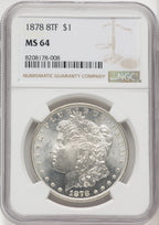 1878 8TF Morgan Dollar NGC MS64 (770048001)