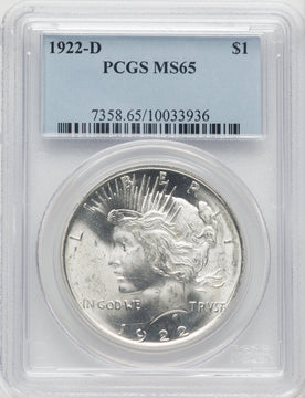1922-D Peace Dollar PCGS MS65