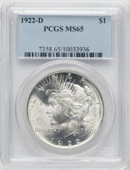 1922-D Peace Dollar PCGS MS65