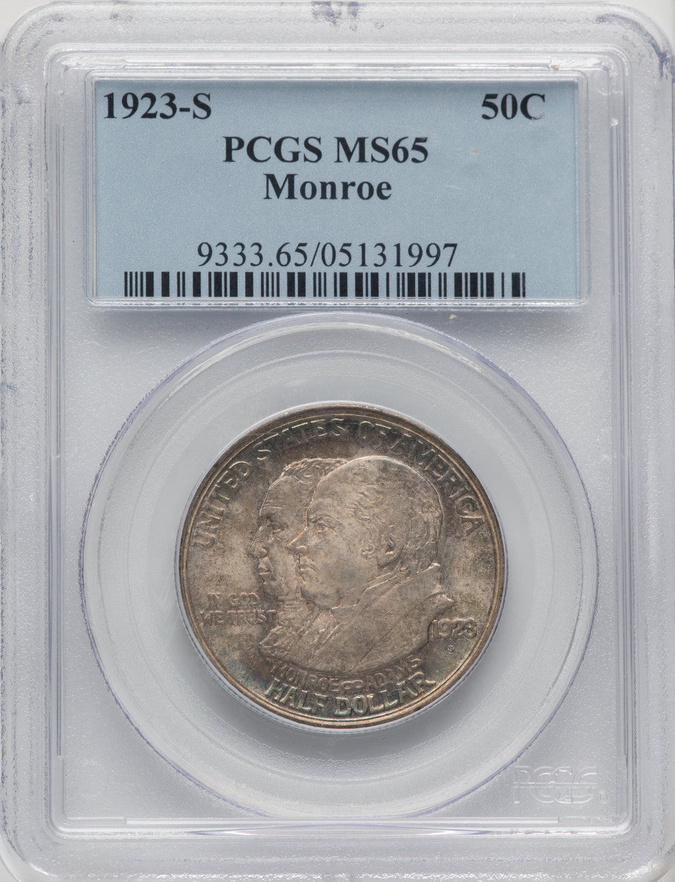 1923-S 50C Monroe Commemorative Silver PCGS MS65 (769758014)