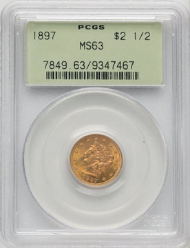 1897 $2.50 Liberty Quarter Eagle PCGS MS63 (770051064)