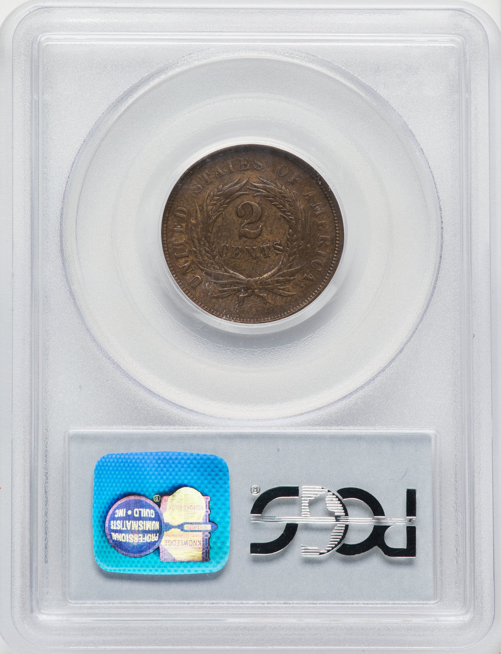 1867 Doubled Die BN Two Cent Pieces PCGS AU55