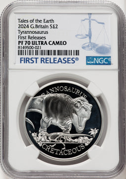 2024 Charles III 1 oz Silver Tyrannosaurus NGC PF70UCAM
