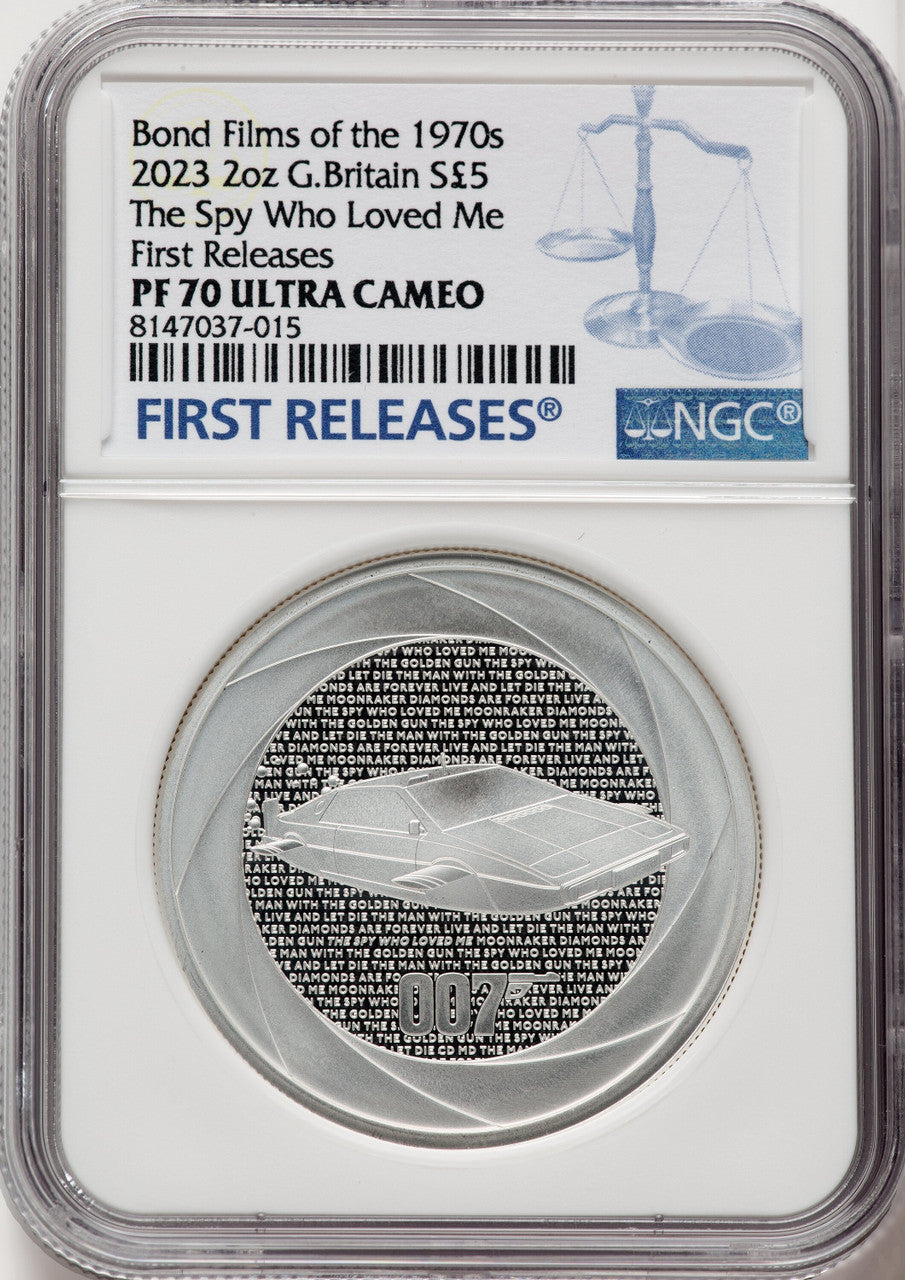 2023 G. Britain James Bond 007 2oz Silver Coin NGC PF70