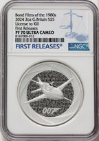 2024 G. Britain James Bond 2oz Silver Coin NGC PF70UCAM